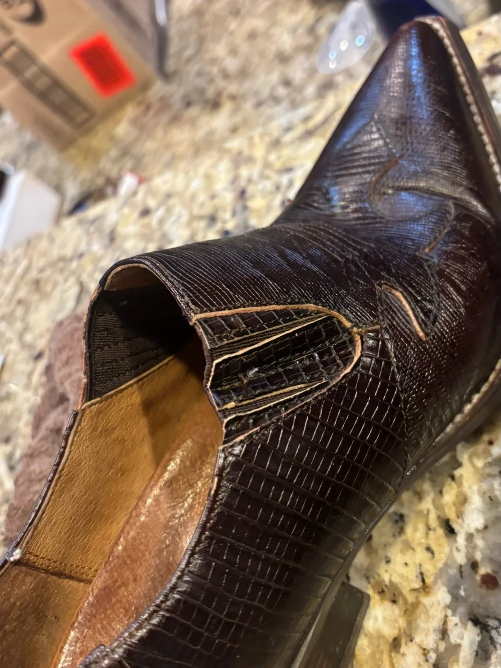 Ariat Women’s Genuine Teju Lizard Western Ankle Boots Brown Size 8B Leather